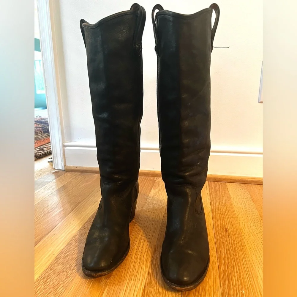 Frye Jackie Button Tall Slouchy Leather Boots - Picture 2 of 11